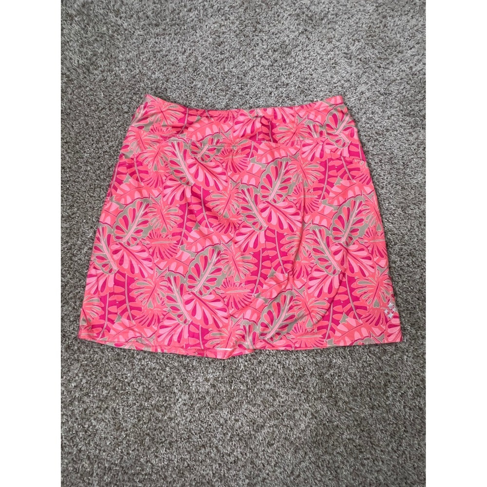 Jofit Pink Tropical Monstera Leaf Print Golf Tennis Skort Womens Medium